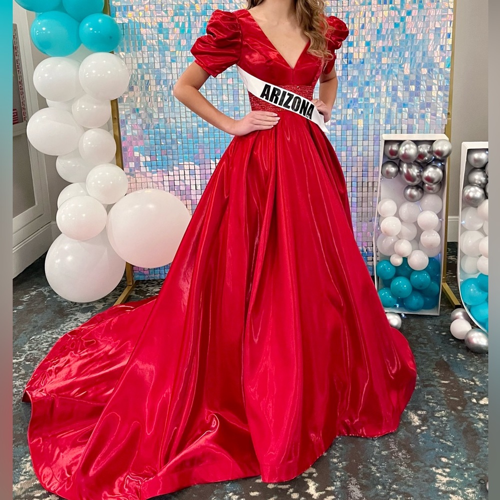 Radiant Red Prom Dress / Size 4 altered to a 2 in waist but length not touched